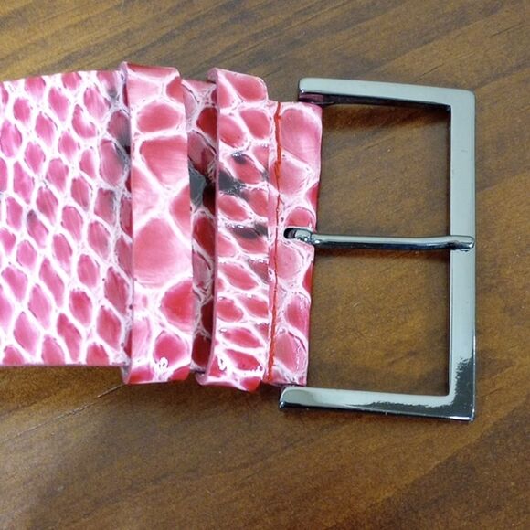 Mariella Burani Pink And Black Leather Snakeskin 3\